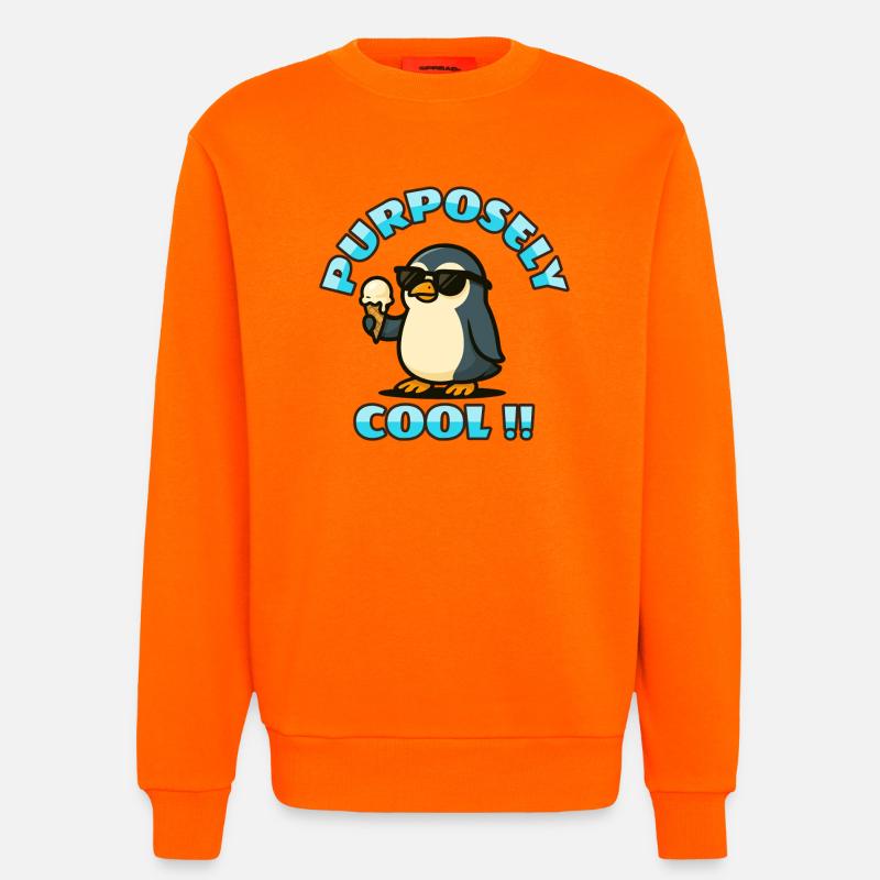Cooler Pinguin mit Eis - Sweatshirt - made by SPREAD  - SUNSET ORANGE