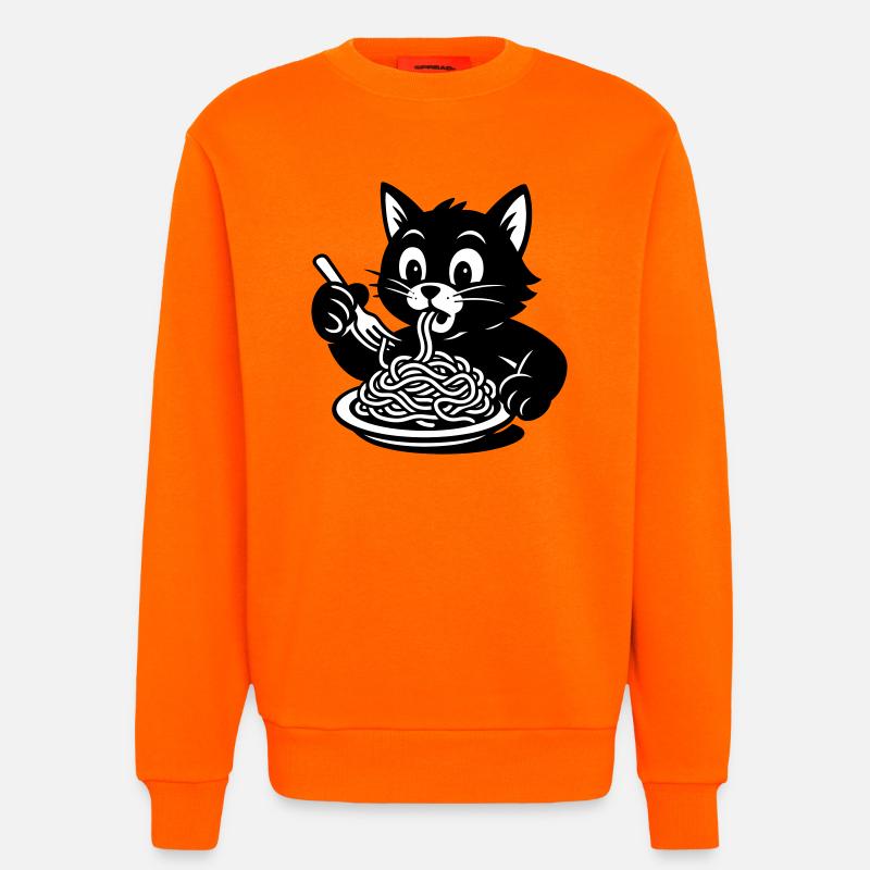 Cat Eats Spaghetti Meme - Sweatshirt - made by SPREAD  - SUNSET ORANGE