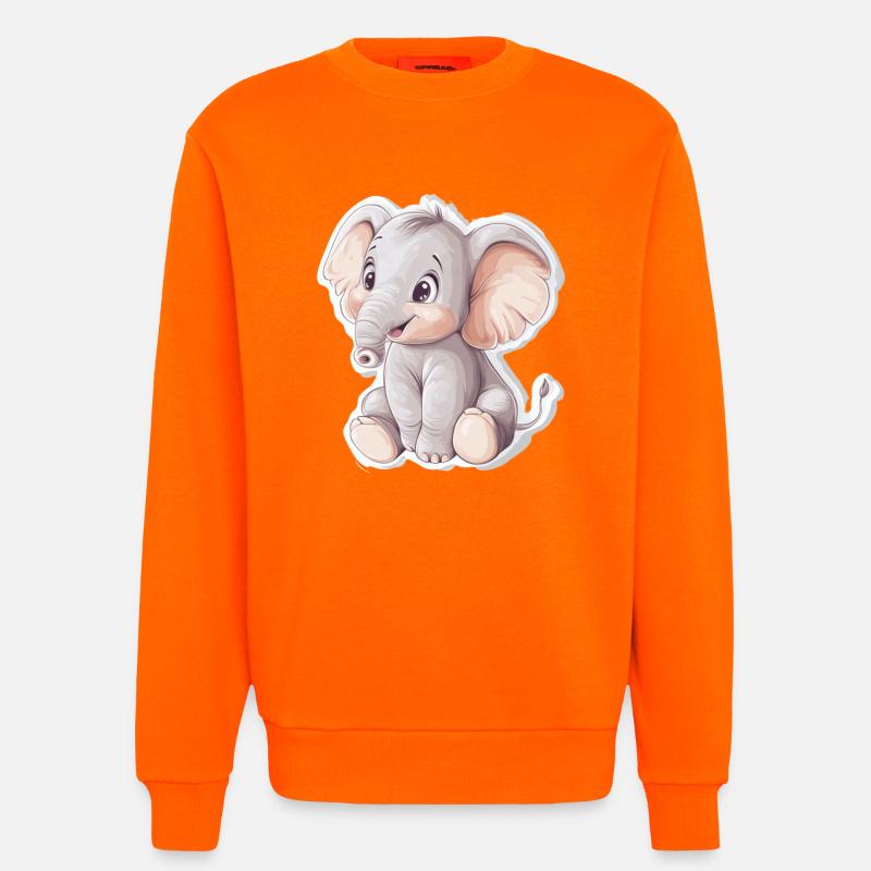 Elephant - Sweatshirt - made by SPREAD  - SUNSET ORANGE