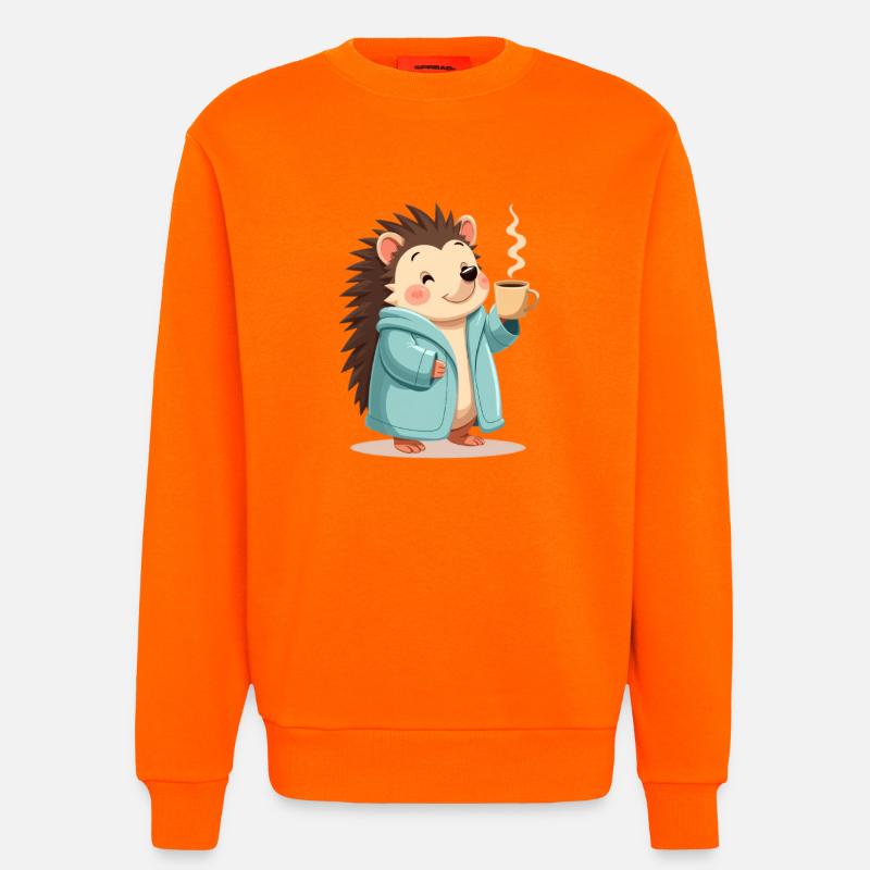 Hedgehog Mit Kaffee Pullover Design - Sweatshirt - made by SPREAD  - SUNSET ORANGE