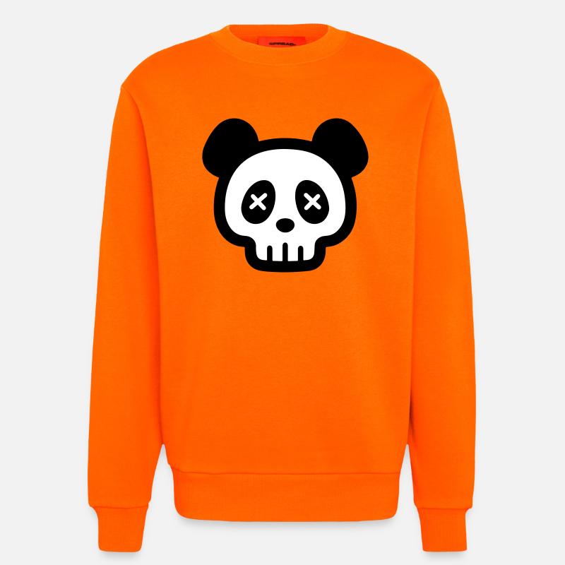 Panda Totenkopf Skelett - Sweatshirt - made by SPREAD - SUNSET ORANGE