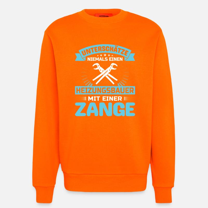Heating Engineer Heating Construction Plumber Plumber - Sweatshirt - made by SPREAD  - SUNSET ORANGE