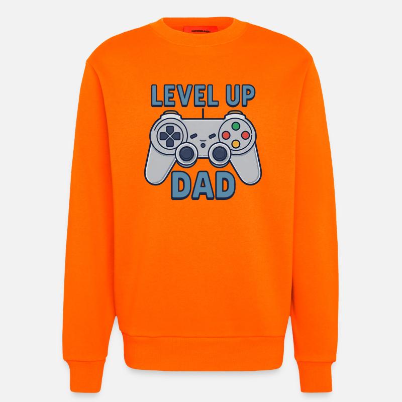 Level Up Dad – Gamer Controller Geschenk - Sweatshirt - made by SPREAD - SUNSET ORANGE