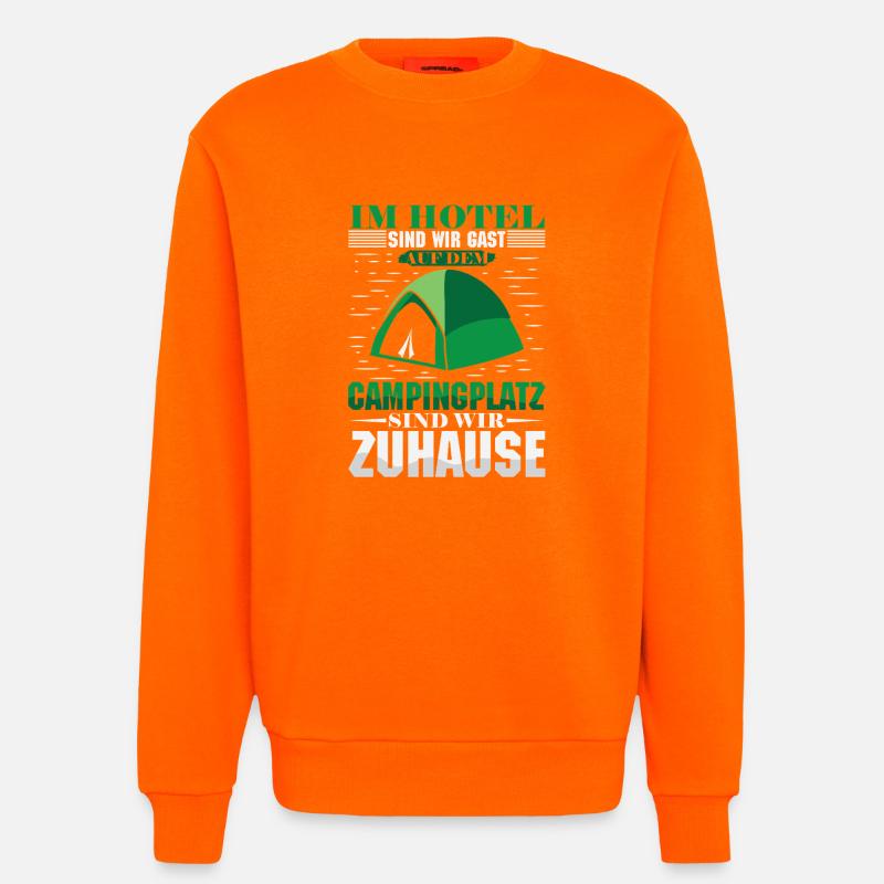 Camper Camping Wohnwagen Spruch - Sweatshirt - made by SPREAD - SUNSET ORANGE