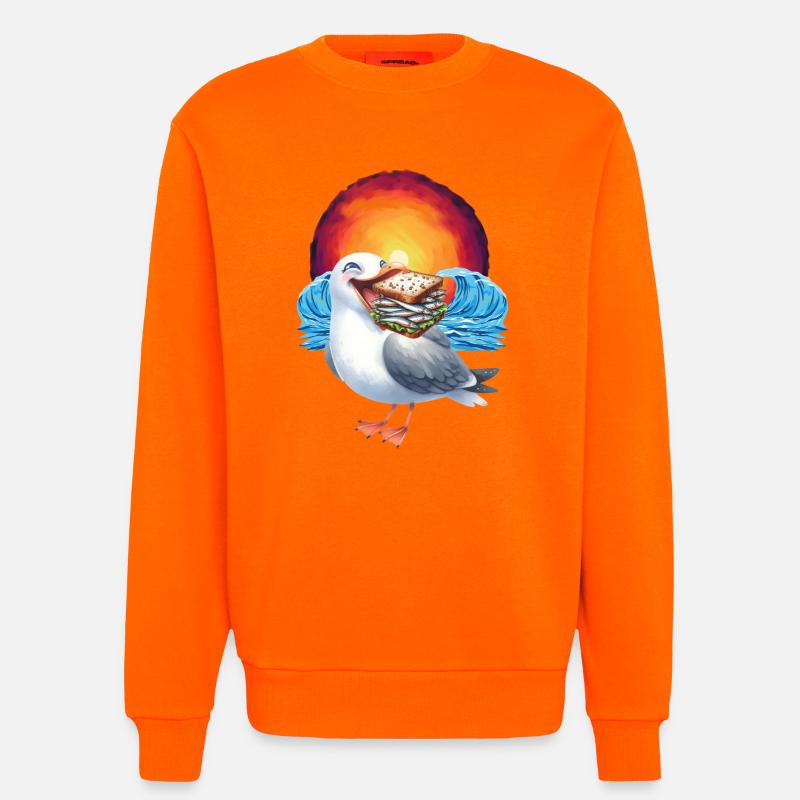 maritim Möwe Möwen Sandwich - Sweatshirt - made by SPREAD - SUNSET ORANGE