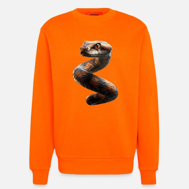 Schlange Python Kobra Klapperschlange Schlangen - Sweatshirt - made by SPREAD - SUNSET ORANGE