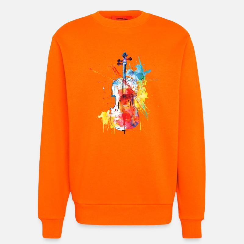 Farbenfrohe Violinenkunst - Sweatshirt - made by SPREAD  - SUNSET ORANGE