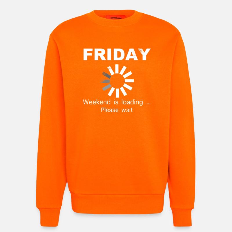 Friday Weekend Loading Spruch - Sweatshirt - made by SPREAD - SUNSET ORANGE