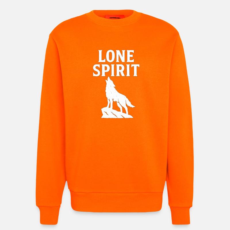 Design des einsamen Wolfsgeistes - Sweatshirt - made by SPREAD  - SUNSET ORANGE