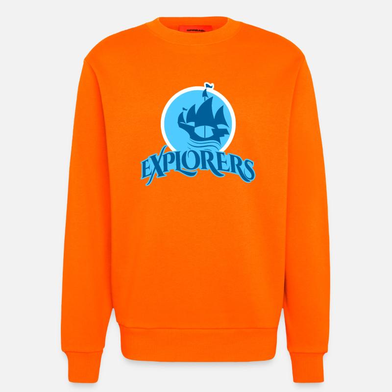 Die Reise der Entdecker Schiffsdesign - Sweatshirt - made by SPREAD  - SUNSET ORANGE