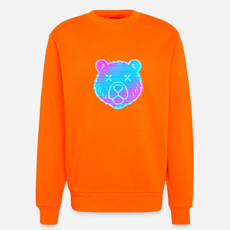 Neon Bärenkopf Gradient - Sweatshirt - made by SPREAD  - SUNSET ORANGE