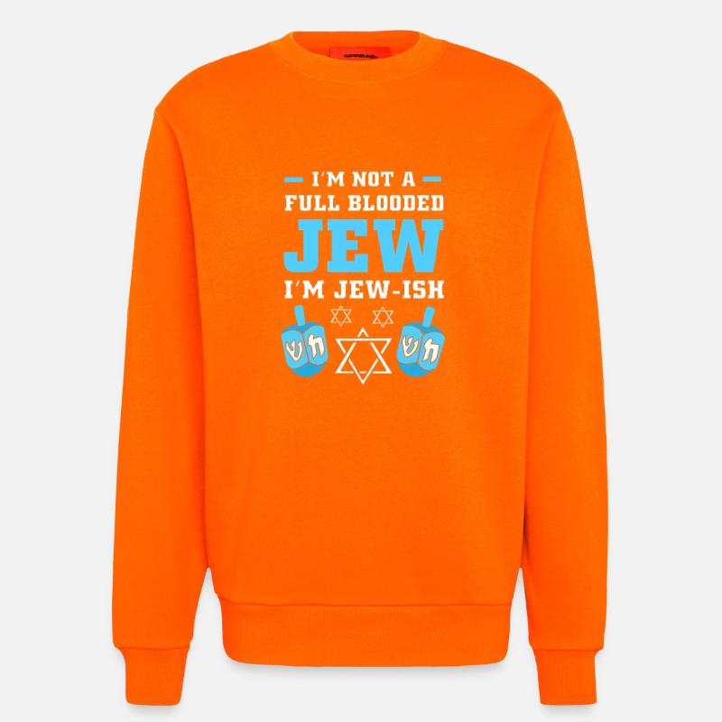 Hanoukka Hanoukka Hanoukka - Sweat bio décontracté fabriqué en UE - SUNSET ORANGE