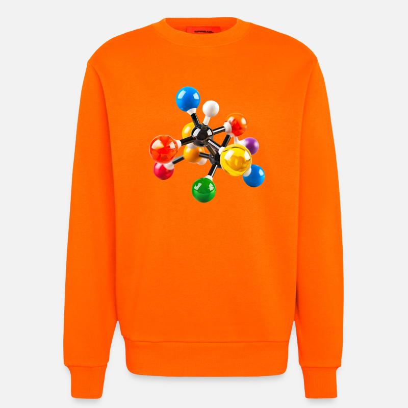 Bunte Molekülstruktur Muster - Sweatshirt - made by SPREAD  - SUNSET ORANGE