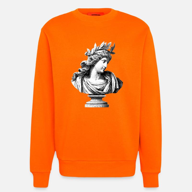 Ancient Goddess Bust – Classic Engraving - Sweatshirt - made by SPREAD  - SUNSET ORANGE