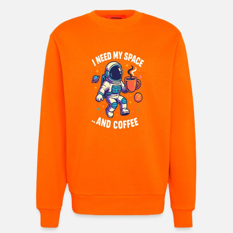 Astronaut mit Kaffee - Sweatshirt - made by SPREAD  - SUNSET ORANGE