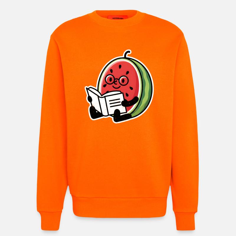Wassermelone Leseheld - Sweatshirt - made by SPREAD  - SUNSET ORANGE