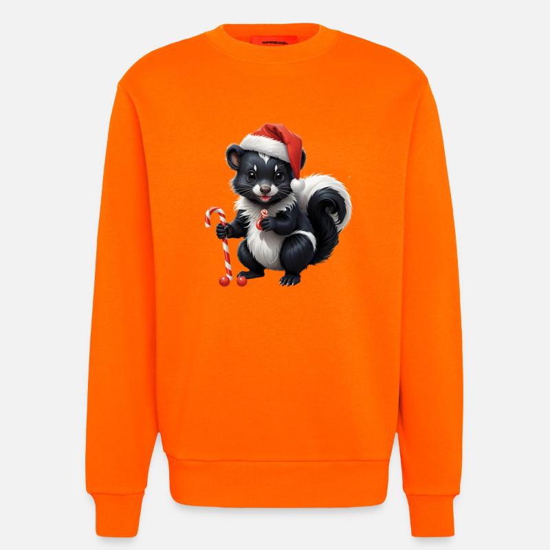 Moufette de Noël sucrée avec canne - Sweat bio décontracté fabriqué en UE - SUNSET ORANGE