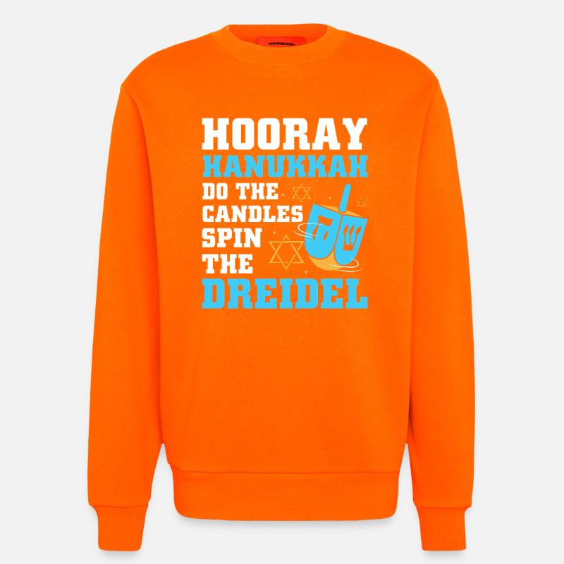 Hanoukka Hanoukka Hanoukka - Sweat bio décontracté fabriqué en UE - SUNSET ORANGE
