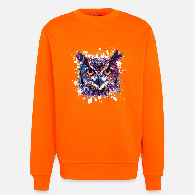Eulenkopf Splatter - Sweatshirt - made by SPREAD - SUNSET ORANGE