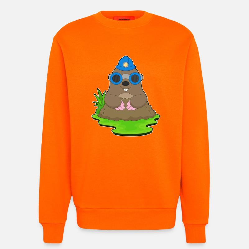 Mole Miner Mining Helmet Mining - Sweatshirt - made by SPREAD - SUNSET ORANGE