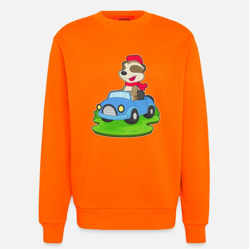 Erdmännchen Auto - Sweatshirt - made by SPREAD  - SUNSET ORANGE