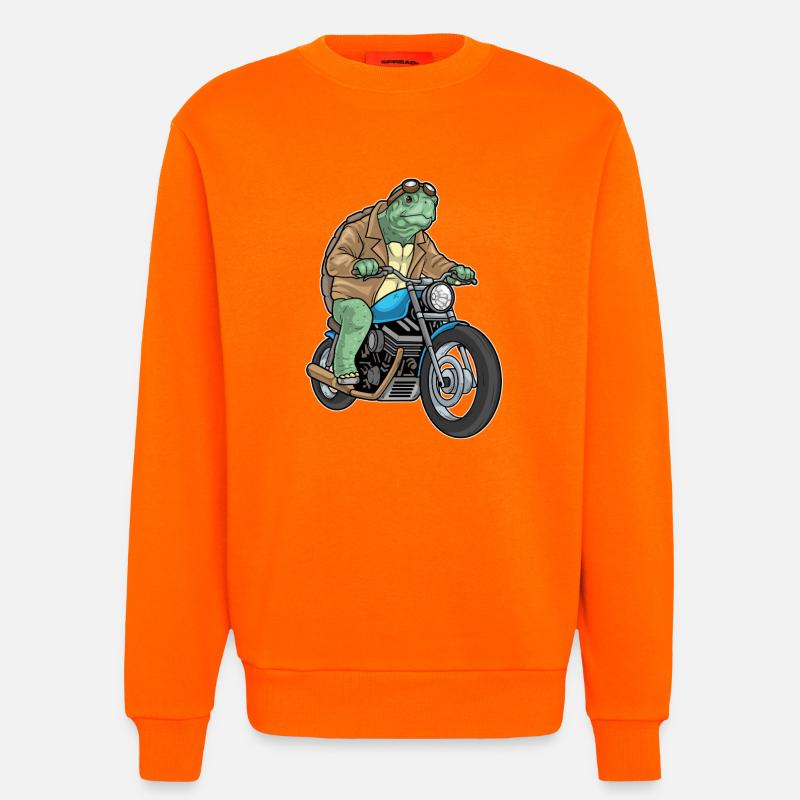 Turtle Motorcycle - Sweatshirt - made by SPREAD  - SUNSET ORANGE