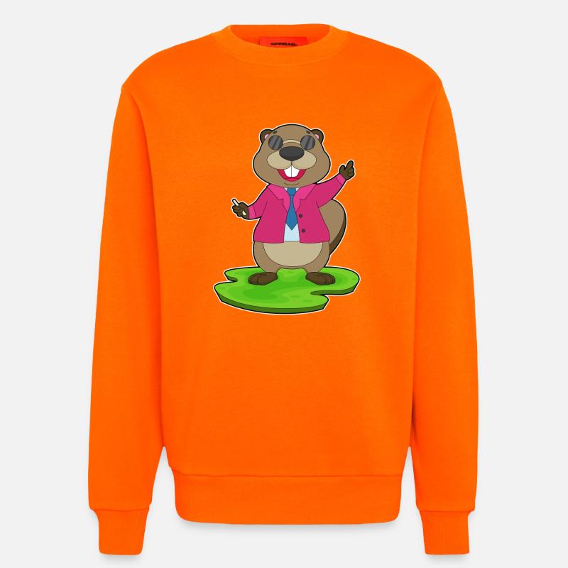 Biber Lehrer Kreide Schule - Sweatshirt - made by SPREAD  - SUNSET ORANGE