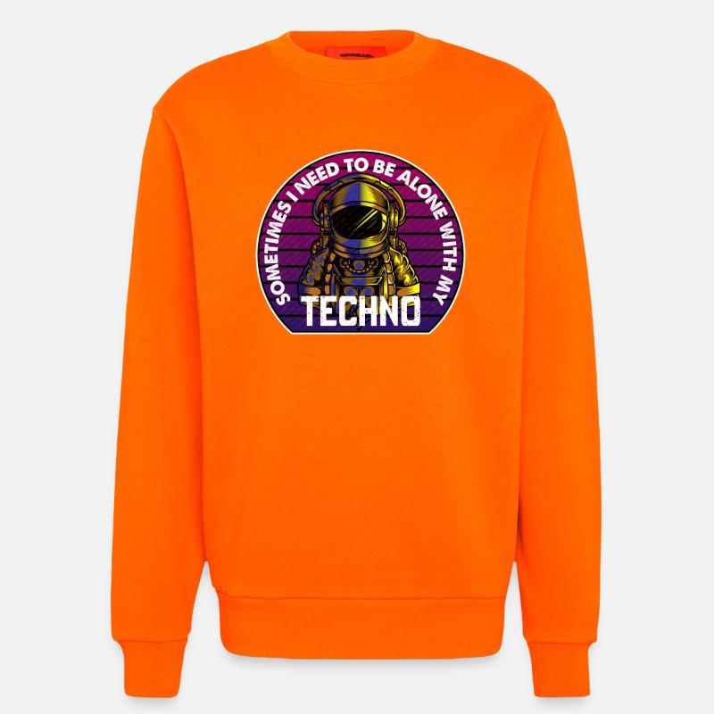 Techno Astronaut Circle Abzeichen - Sweatshirt - made by SPREAD  - SUNSET ORANGE