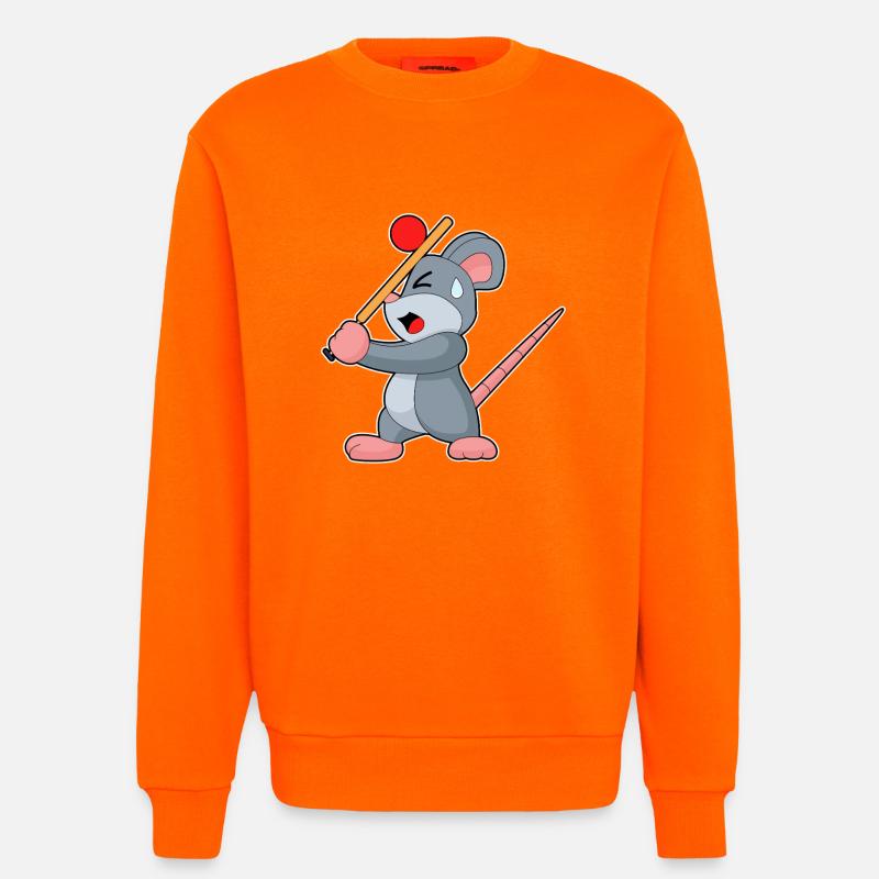 Maus Cricket Cricketschläger - Sweatshirt - made by SPREAD  - SUNSET ORANGE