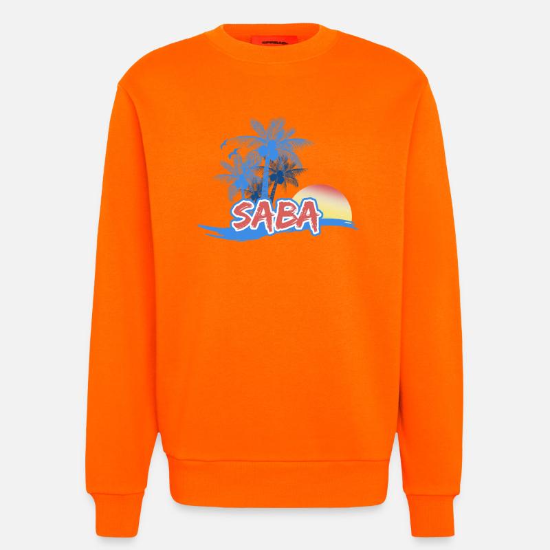 Saba as a beach - Sweatshirt - made by SPREAD  - SUNSET ORANGE