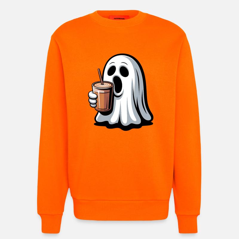 Geist mit Kürbislatte - Sweatshirt - made by SPREAD  - SUNSET ORANGE