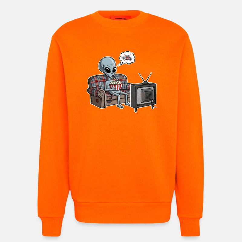 Alien Comic Lazy Gift - Sweatshirt - made by SPREAD  - SUNSET ORANGE