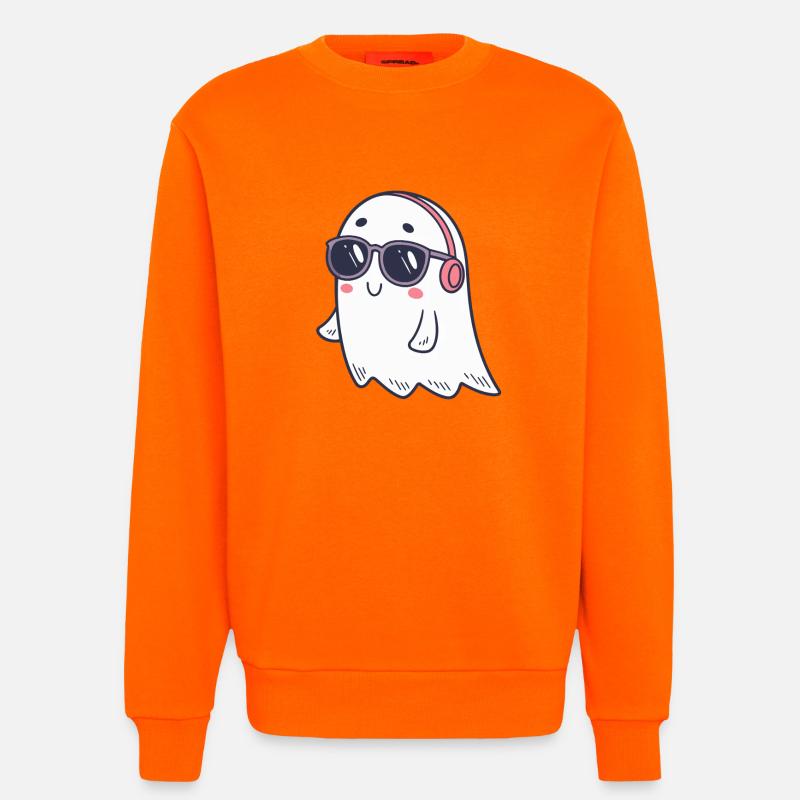 Süße Ghost DJ Brille - Sweatshirt - made by SPREAD  - SUNSET ORANGE