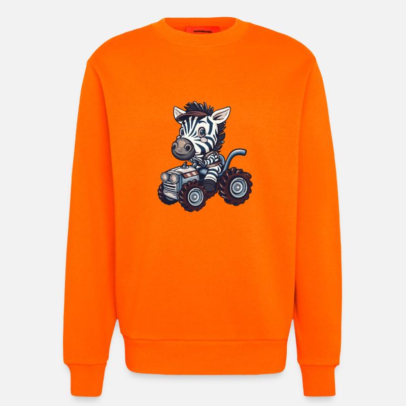 Zebra Traktor Farmer - Sweatshirt - made by SPREAD  - SUNSET ORANGE