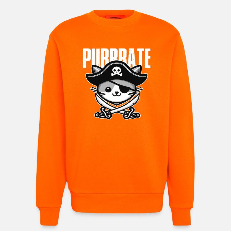 Piratenkatze Dreispitz - Sweatshirt - made by SPREAD  - SUNSET ORANGE