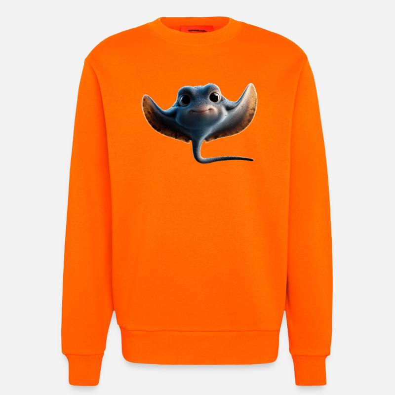 Manta Rochen Teufelsrochen Stachelrochen Taucher - Sweatshirt - made by SPREAD  - SUNSET ORANGE
