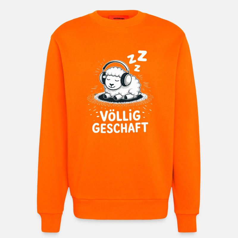 Völlig geschafft geSchaft Schaf Design - Sweatshirt - made by SPREAD  - SUNSET ORANGE