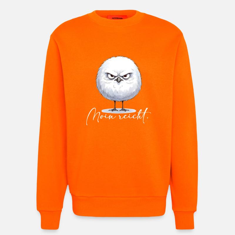 Moin reicht - grimmige runde Möwe - Sweatshirt - made by SPREAD  - SUNSET ORANGE
