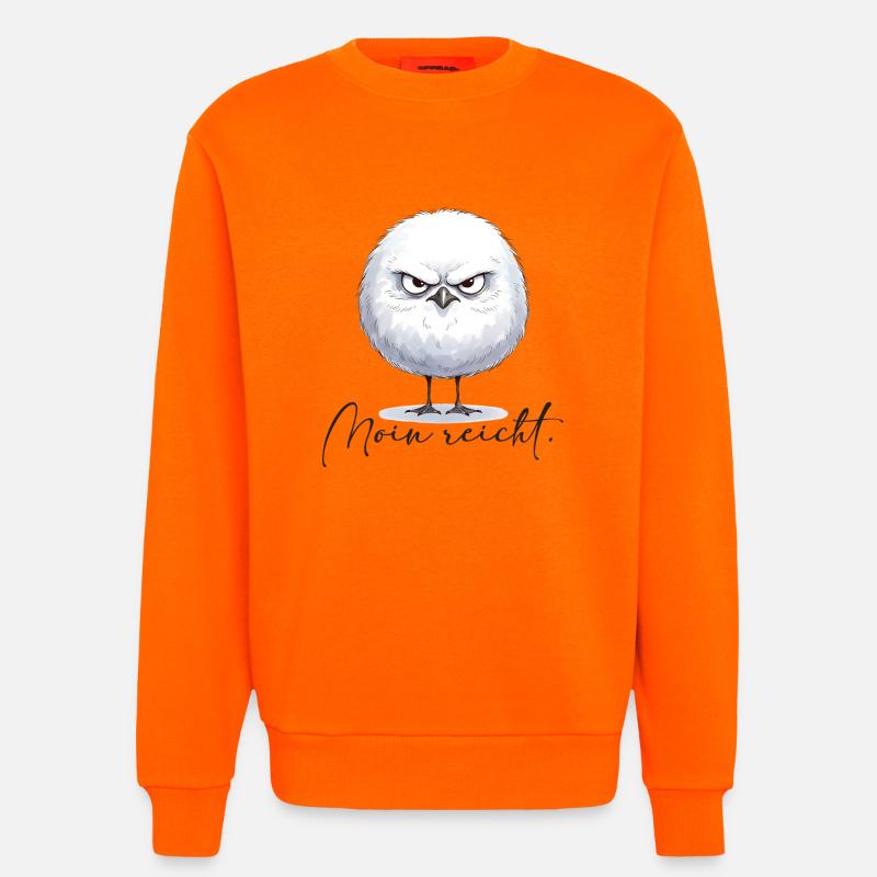 Moin reicht - grimmige runde Möwe - Sweatshirt - made by SPREAD  - SUNSET ORANGE