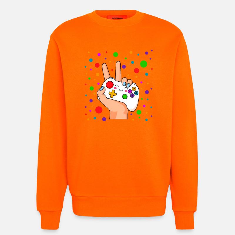 Peace-Zeichen-Controller Pop - Sweatshirt - made by SPREAD  - SUNSET ORANGE