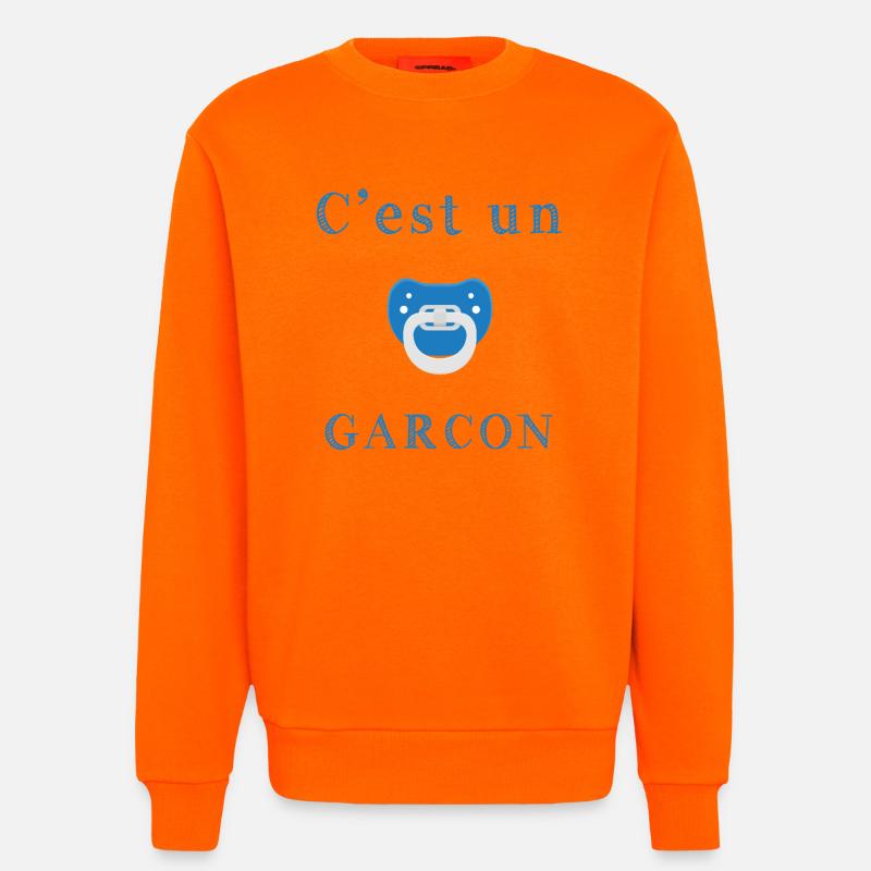 Geburt Es ist ein Junge - Sweatshirt - made by SPREAD  - SUNSET ORANGE