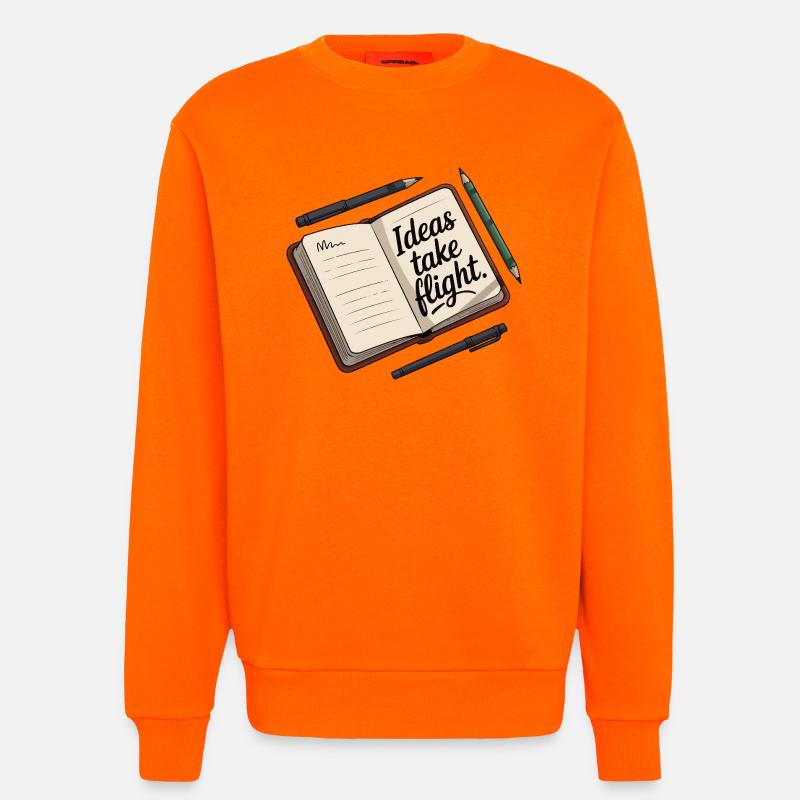 Ideas Take Flight Notebook Art - Sweatshirt - made by SPREAD  - SUNSET ORANGE