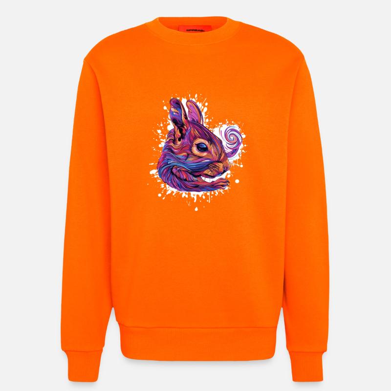 Psychedelischer Eichhörnchenkopf - Sweatshirt - made by SPREAD - SUNSET ORANGE