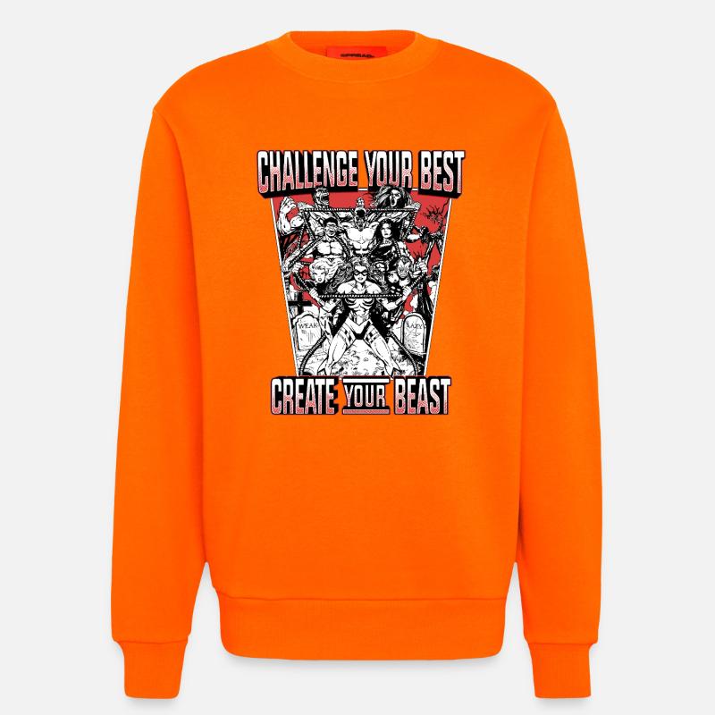 CYB - Backprint - Black/White/Red - Challenge - Sweatshirt - made by SPREAD  - SUNSET ORANGE