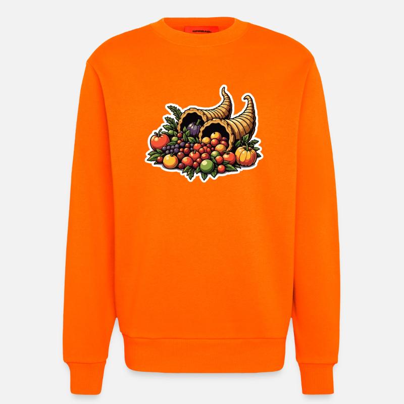 Récolte d’automne Cornucopia - Sweat bio décontracté fabriqué en UE - SUNSET ORANGE