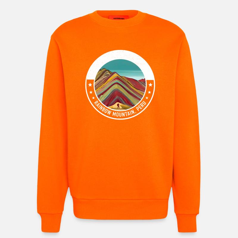 Regenbogenberg Peru Farbexplosion - Sweatshirt - made by SPREAD - SUNSET ORANGE