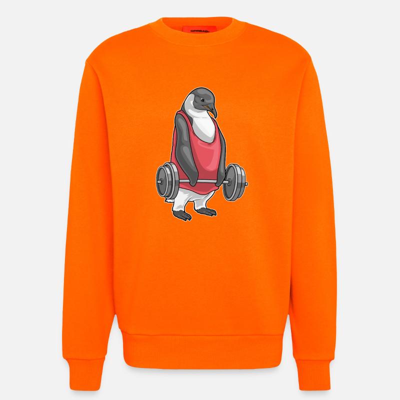 Pinguin Bodybuilder Langhantel Bodybuilding - Sweatshirt - made by SPREAD  - SUNSET ORANGE