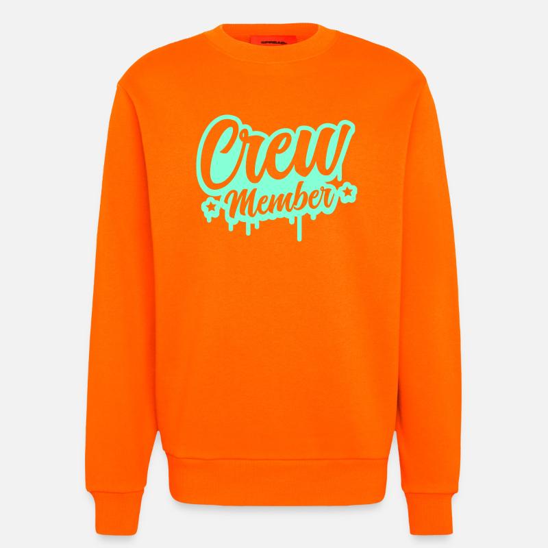 Crew Member Spritz Script - Sweatshirt - made by SPREAD  - SUNSET ORANGE