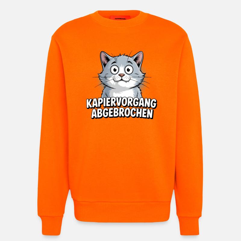 Kapiervorgang abgebrochen – Katze Comic - Sweatshirt - made by SPREAD - SUNSET ORANGE