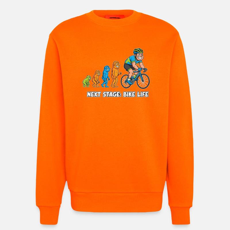 Évolution vers la vie vélo-vélo - Sweat bio décontracté fabriqué en UE - SUNSET ORANGE